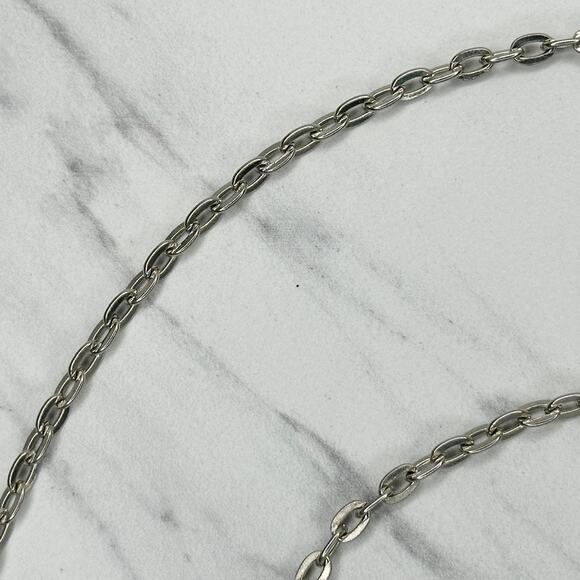 Silver Tone Oval Link Chain Purse Strap 46" Crossbody Bag Replacement ✨ - Picture 3 of 11
